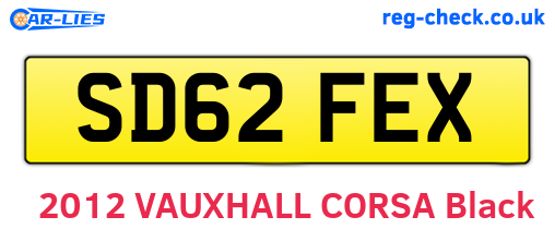 SD62FEX are the vehicle registration plates.
