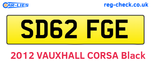 SD62FGE are the vehicle registration plates.