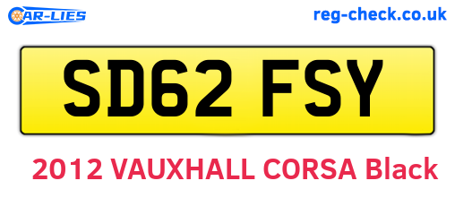 SD62FSY are the vehicle registration plates.