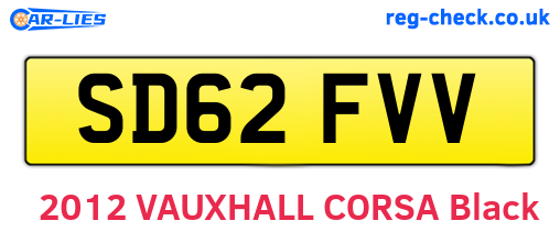 SD62FVV are the vehicle registration plates.