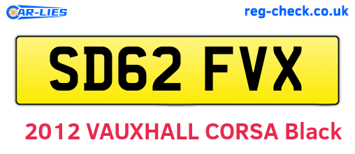 SD62FVX are the vehicle registration plates.