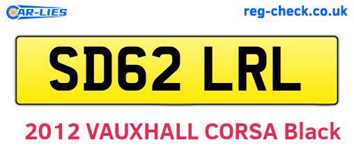 SD62LRL are the vehicle registration plates.