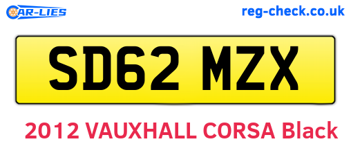 SD62MZX are the vehicle registration plates.
