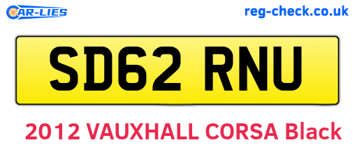SD62RNU are the vehicle registration plates.