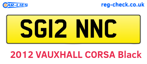 SG12NNC are the vehicle registration plates.