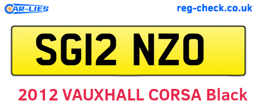 SG12NZO are the vehicle registration plates.
