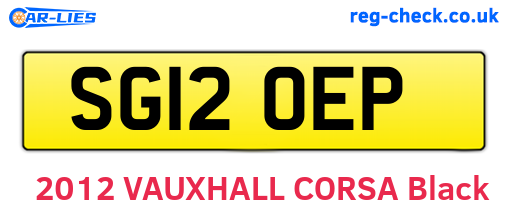SG12OEP are the vehicle registration plates.