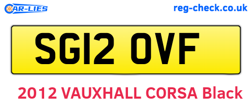 SG12OVF are the vehicle registration plates.