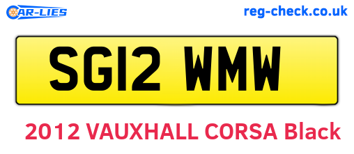 SG12WMW are the vehicle registration plates.