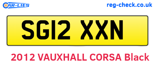 SG12XXN are the vehicle registration plates.