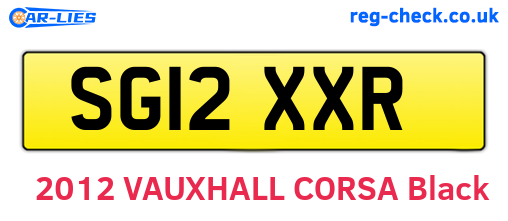 SG12XXR are the vehicle registration plates.