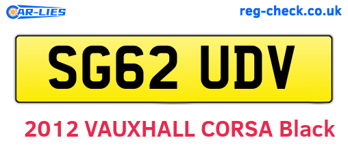 SG62UDV are the vehicle registration plates.