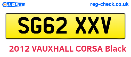 SG62XXV are the vehicle registration plates.