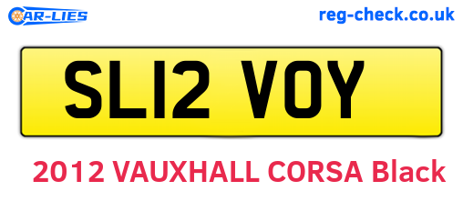 SL12VOY are the vehicle registration plates.