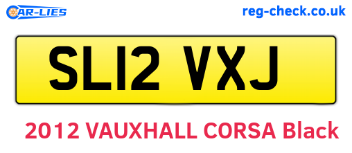 SL12VXJ are the vehicle registration plates.