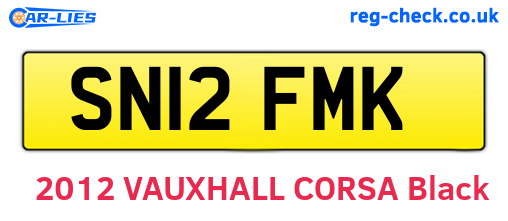 SN12FMK are the vehicle registration plates.