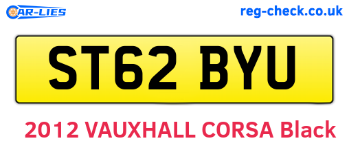 ST62BYU are the vehicle registration plates.
