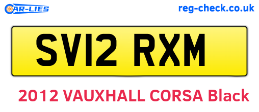 SV12RXM are the vehicle registration plates.