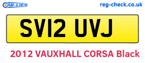 SV12UVJ are the vehicle registration plates.