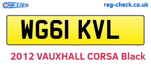 WG61KVL are the vehicle registration plates.