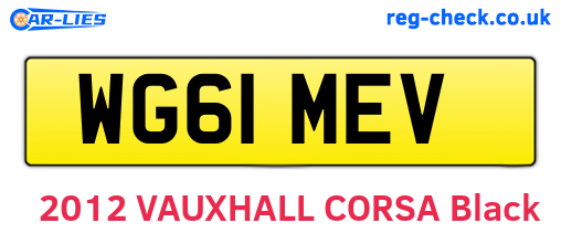 WG61MEV are the vehicle registration plates.