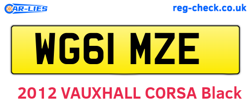 WG61MZE are the vehicle registration plates.