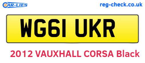 WG61UKR are the vehicle registration plates.