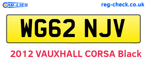 WG62NJV are the vehicle registration plates.