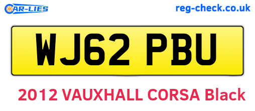 WJ62PBU are the vehicle registration plates.