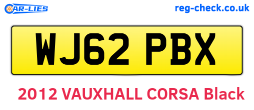 WJ62PBX are the vehicle registration plates.