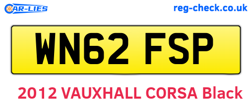 WN62FSP are the vehicle registration plates.
