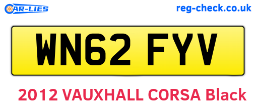 WN62FYV are the vehicle registration plates.