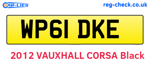 WP61DKE are the vehicle registration plates.