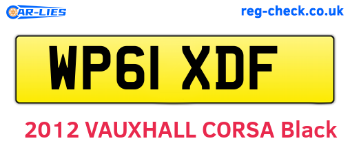 WP61XDF are the vehicle registration plates.