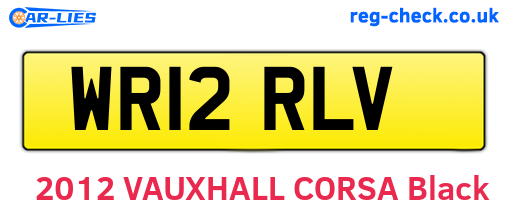 WR12RLV are the vehicle registration plates.