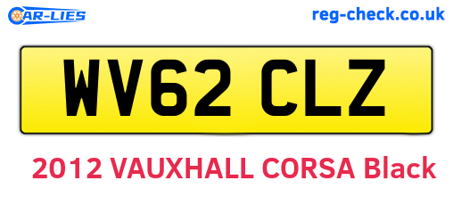 WV62CLZ are the vehicle registration plates.