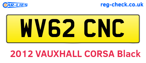 WV62CNC are the vehicle registration plates.