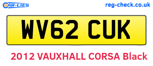 WV62CUK are the vehicle registration plates.
