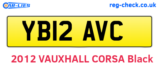 YB12AVC are the vehicle registration plates.