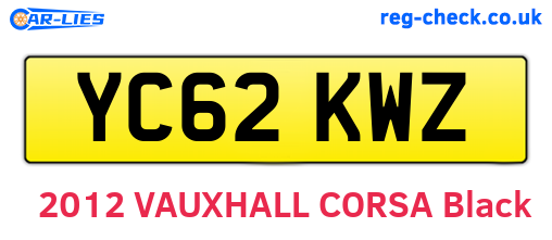 YC62KWZ are the vehicle registration plates.