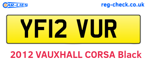 YF12VUR are the vehicle registration plates.