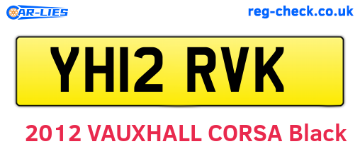 YH12RVK are the vehicle registration plates.