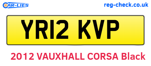 YR12KVP are the vehicle registration plates.