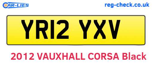 YR12YXV are the vehicle registration plates.