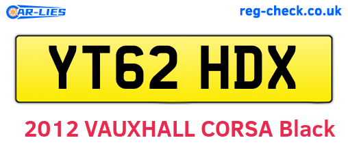 YT62HDX are the vehicle registration plates.