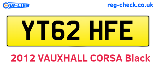 YT62HFE are the vehicle registration plates.