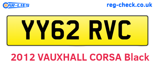 YY62RVC are the vehicle registration plates.