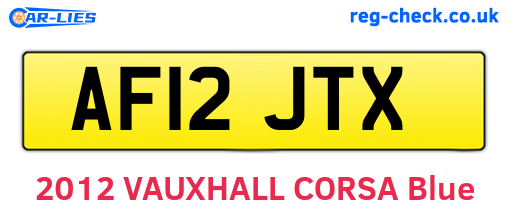 AF12JTX are the vehicle registration plates.