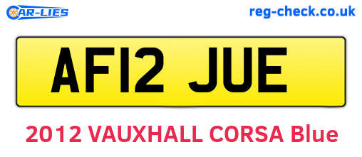 AF12JUE are the vehicle registration plates.