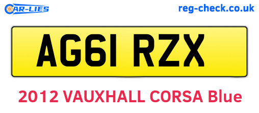 AG61RZX are the vehicle registration plates.